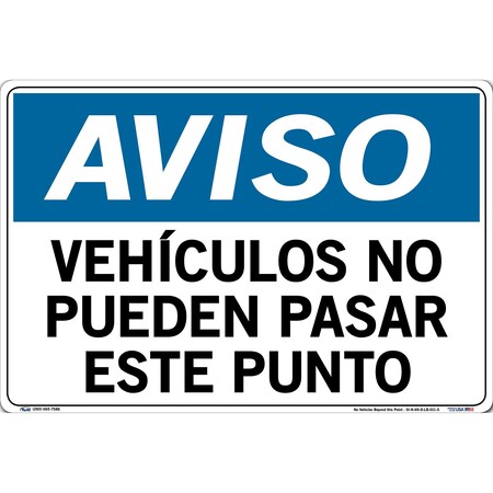 Vestil Vinyl Label Sign, 12-1/2" Height, 18-1/2" Width, Vinyl Label, Rectangle, Spanish SI-N-69-D-LB-011-S